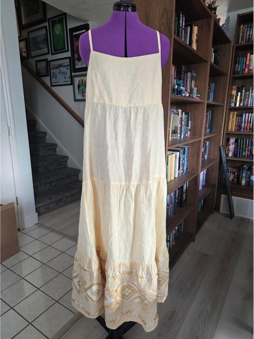 Haris Cotton 100% Linen dress made in Greece size Large